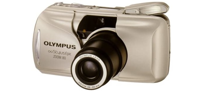 Olympus Stylus 35mm camera product photo