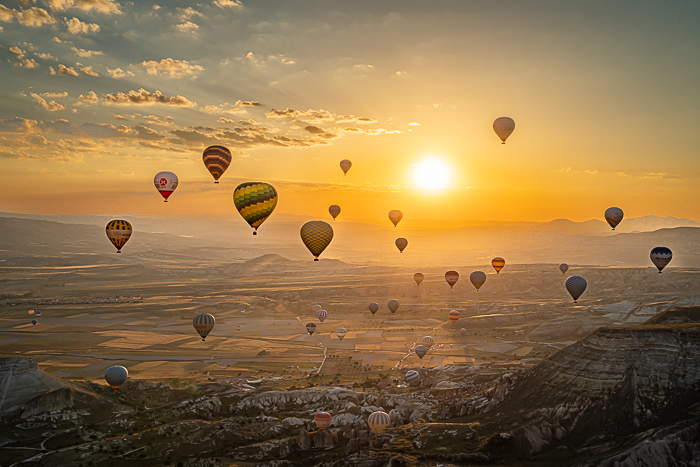 Hot air balloons over Cappadocia taken with A7R III