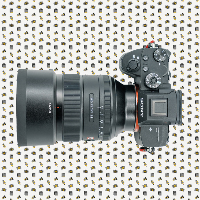 Sony a7r III with funky pattern background