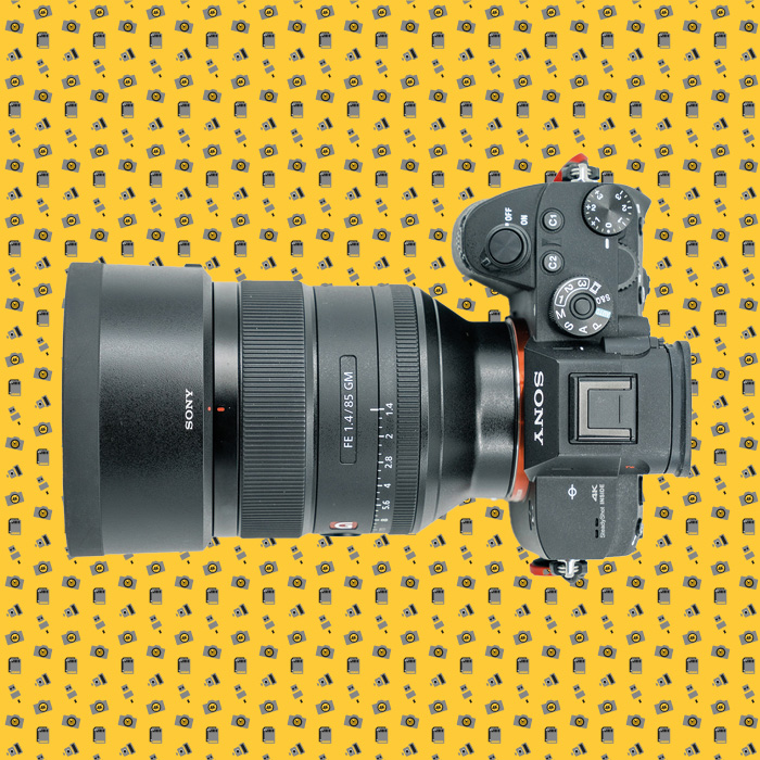 Sony a7r III with funky yellow background
