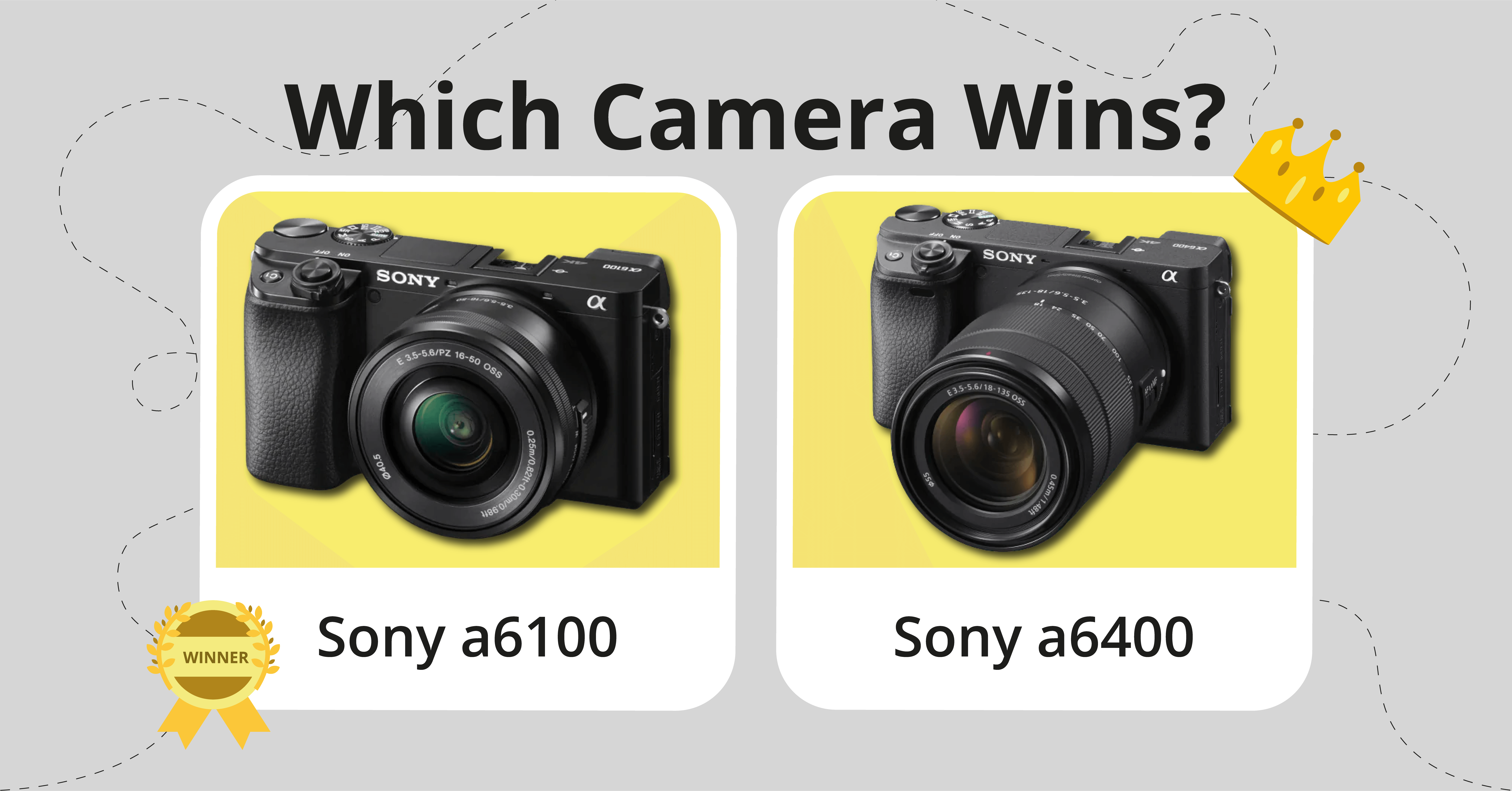 Sony a6100 vs a6400 comparison image