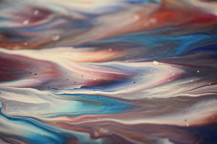Close up of painted colors on a canvas