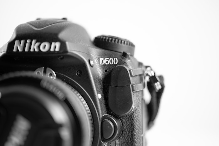 Partial shot of a Nikon D500 our best budget dslr for beginners