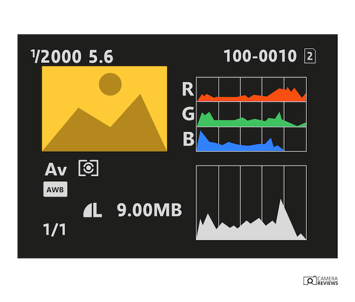 Illustration of Canon EOS 5D Mark III histogram