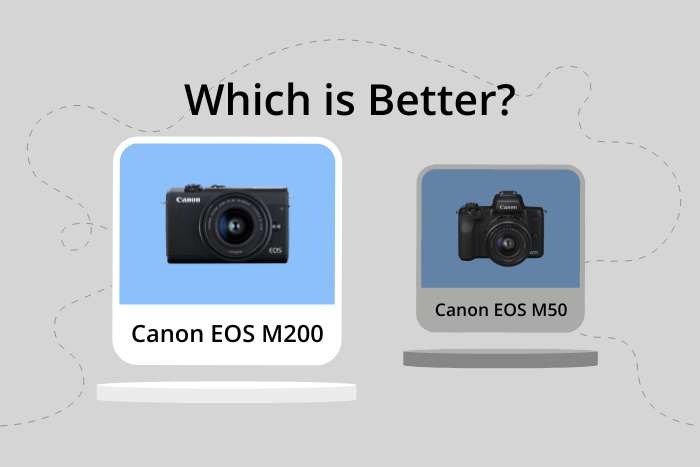 Canon EOS M200 vs M50 comparison image.