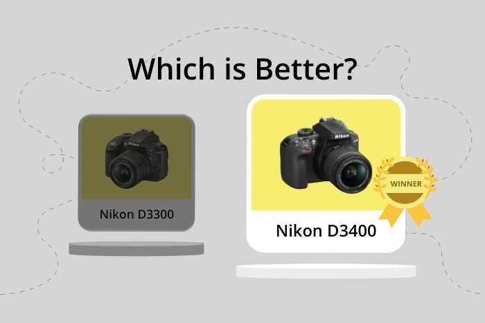 Nikon D3300 vs D3400 camera comparison image