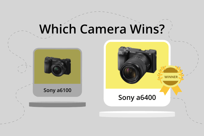 Sony a6100 vs a6400 comparison image