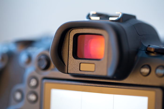 close up of a camera viewfinder