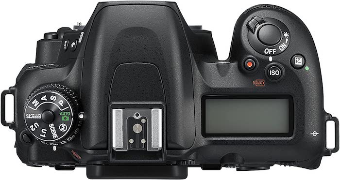 Top view of a Nikon D7500 DSLR