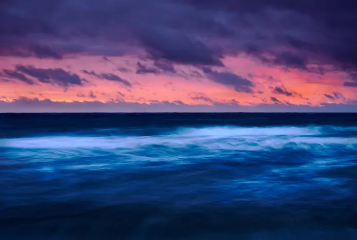 Water and sky landscape shot at sunset