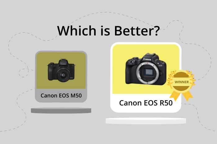 Canon EOS R50 vs m50 comparison image