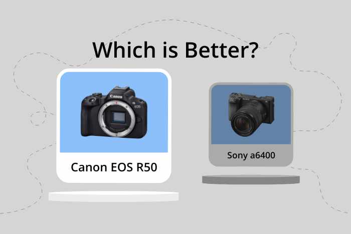 canon eos r50 vs sony a6400 comparison image