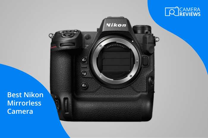 Best Nikon mirrorless camera Nikon Z9 on blue patterned background