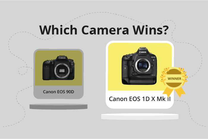 Canon EOS 90D vs EOS 1D X Mark II Comparison image.
