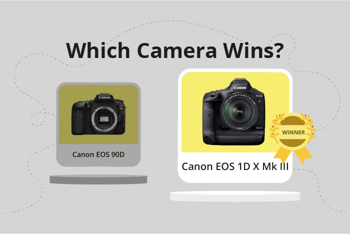 Canon EOS 90D vs EOS 1D X Mark III Comparison image.