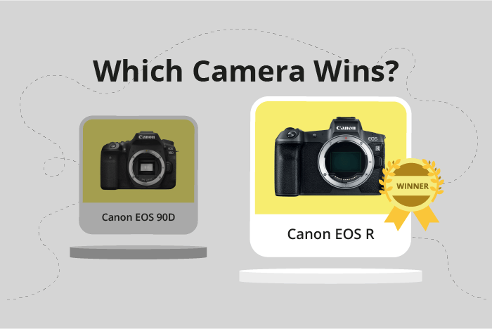 Canon EOS 90D vs EOS R Comparison image.