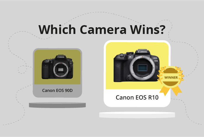 Canon EOS 90D vs EOS R10 Comparison image.