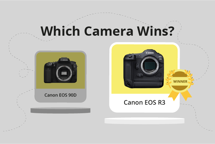 Canon EOS 90D vs EOS R3 Comparison image.