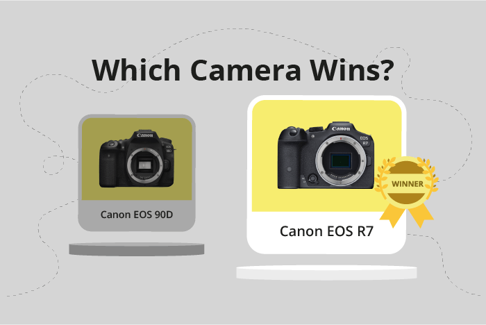 Canon EOS 90D vs EOS R7 Comparison image.