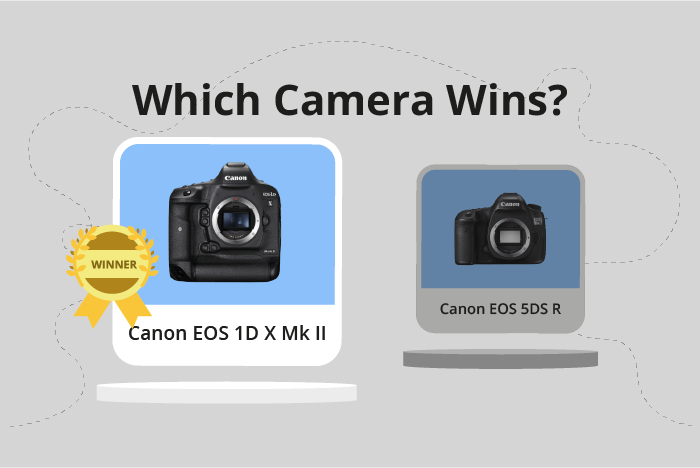 Canon EOS 1D X Mark II vs EOS 5DS R Comparison image.
