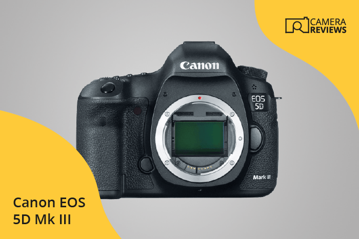 Canon EOS 5D Mark III photographed on a colored background