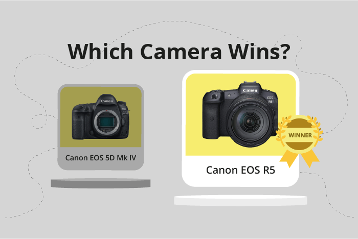 Canon EOS 5D Mark IV vs EOS R5 Comparison image.