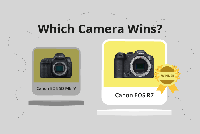 Canon EOS 5D Mark IV vs EOS R7 Comparison image.