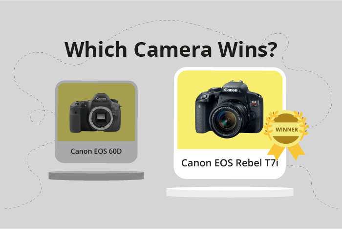 Canon EOS 60D vs EOS Rebel T7i / 800D Comparison image.