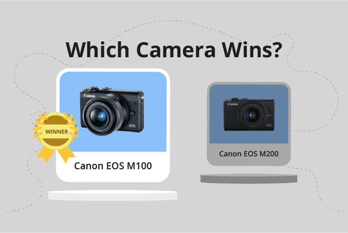 Canon EOS M100 vs EOS M200 Comparison image.