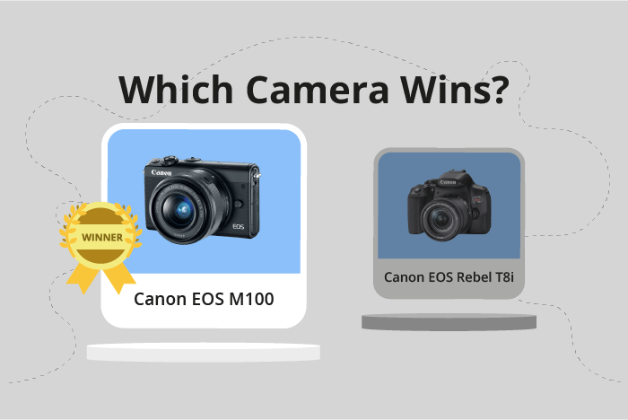 Canon EOS M100 vs EOS Rebel T8i / 850D Comparison image.