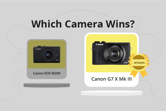Canon EOS M200 vs PowerShot G7 X Mark III Comparison image.
