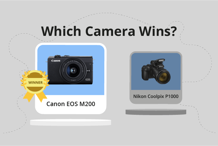 Canon EOS M200 vs Nikon Coolpix P1000 Comparison image.