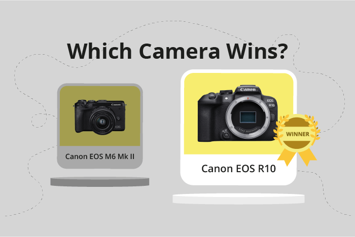 Canon EOS M6 Mark II vs EOS R10 Comparison image.