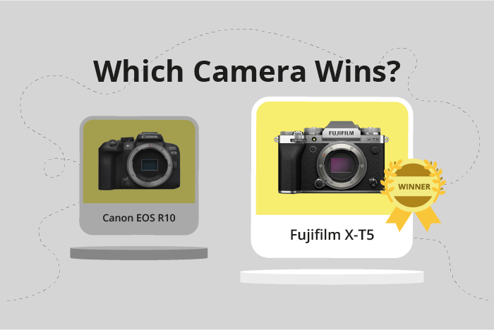 Canon EOS R10 vs Fujifilm X-T5 Comparison image.