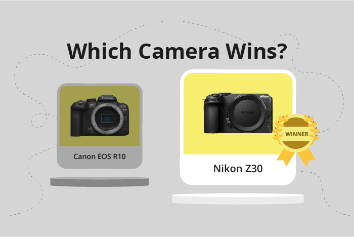 Canon EOS R10 vs Nikon Z30 Comparison image.