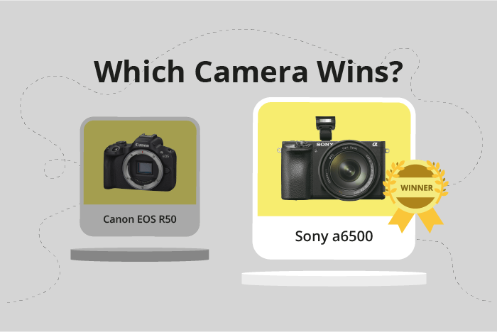 Canon EOS R50 vs Sony a6500 Comparison image.