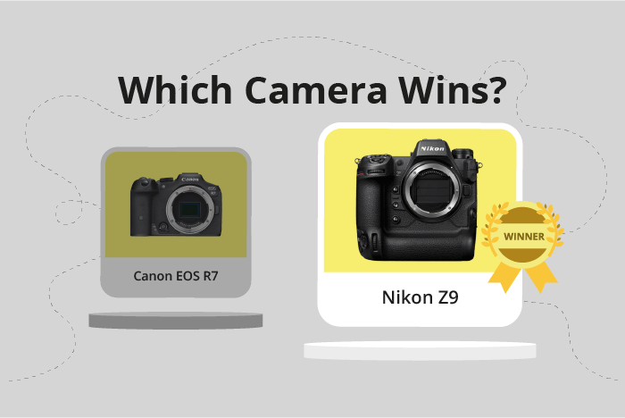 Canon EOS R7 vs Nikon Z9 Comparison image.