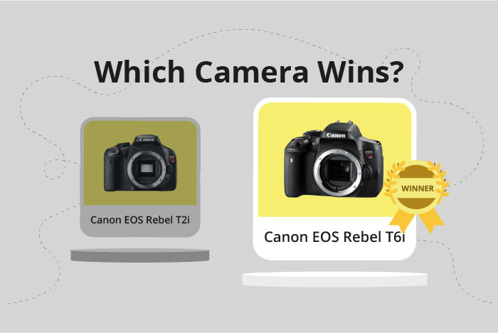 Canon EOS Rebel T2i / 550D vs EOS Rebel T6i / 750D Comparison image.