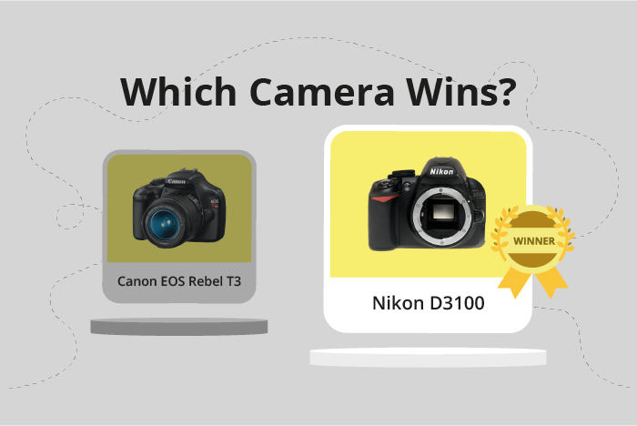 Canon EOS Rebel T3 / 1100D vs Nikon D3100 Comparison image.