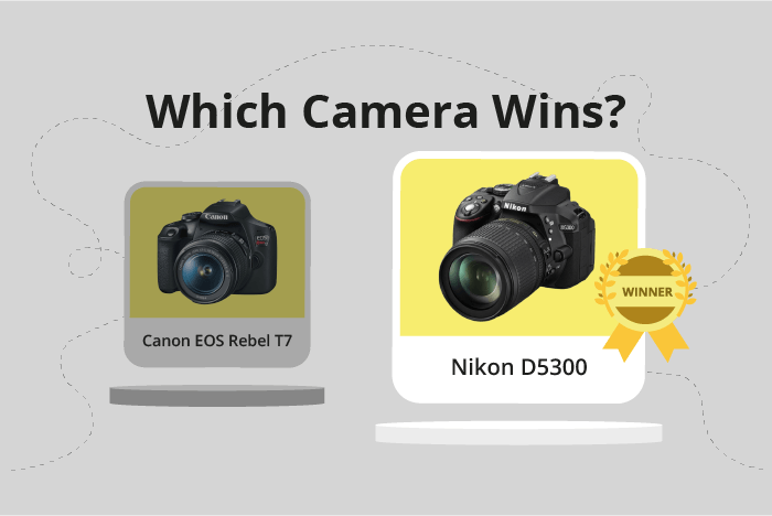 Canon EOS Rebel T7 / 2000D vs Nikon D5300 Comparison image.
