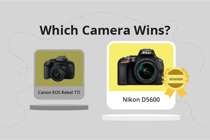 Canon EOS Rebel T7i / 800D vs Nikon D5600 Comparison image.