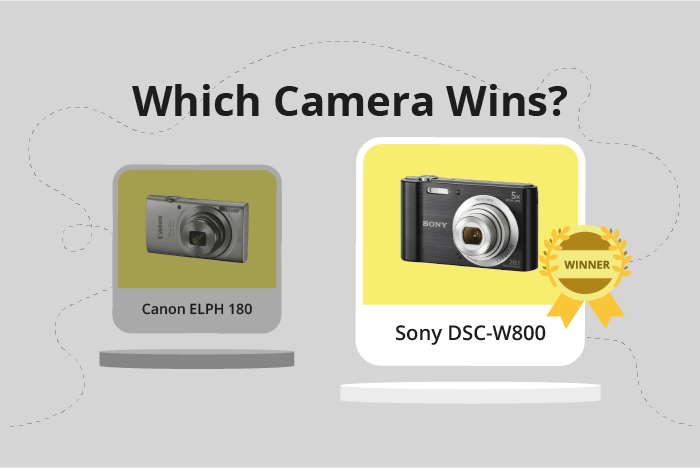 Canon PowerShot ELPH 180 vs Sony Cyber-shot DSC-W800/B Comparison image.