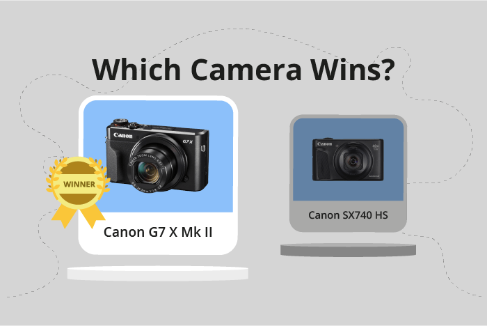 Canon PowerShot G7 X Mark II vs PowerShot SX740 HS Comparison image.