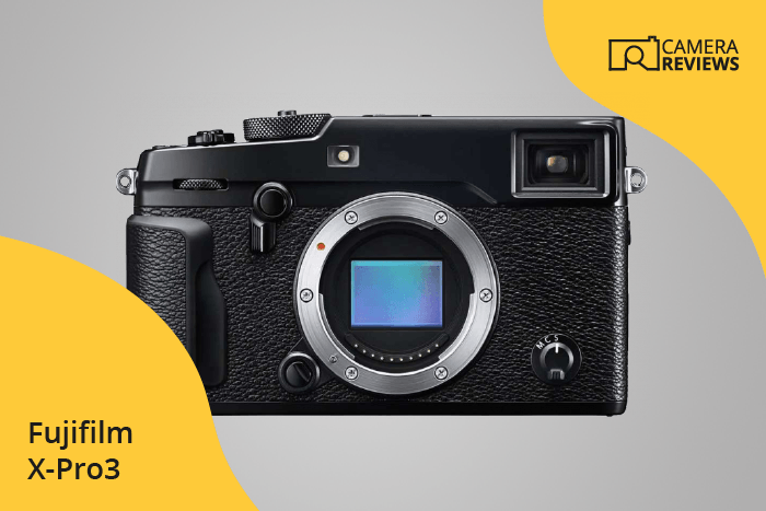 Fujifilm X-Pro3 photographed on a colored background