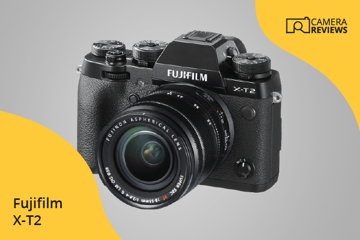 Fujifilm X-T2 photographed on a colored background