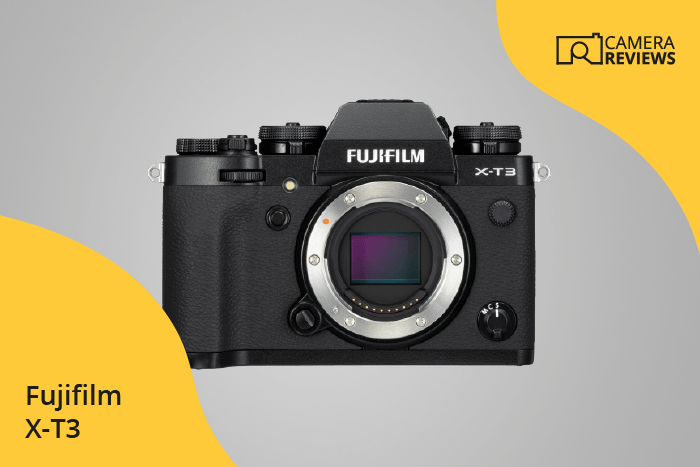 Fujifilm X-T3 photographed on a colored background