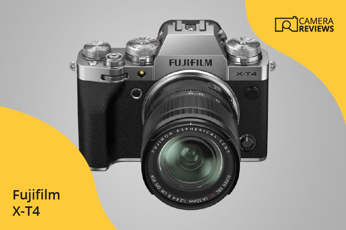 Fujifilm X-T4 photographed on a colored background