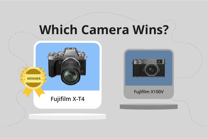 Fujifilm X-T4 vs X100V Comparison image.
