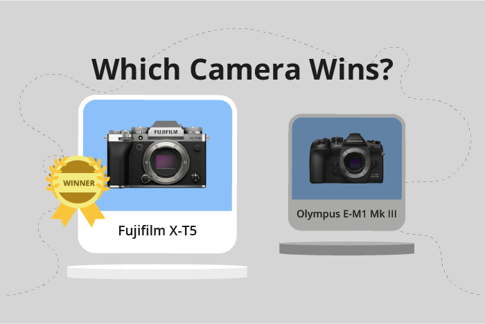 Fujifilm X-T5 vs Olympus OM-D E-M1 Mark III Comparison image.