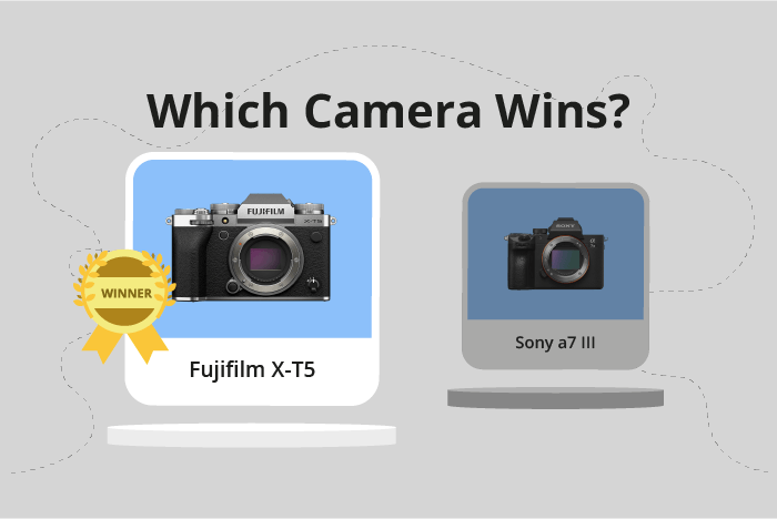 Fujifilm X-T5 vs Sony a7 III Comparison image.